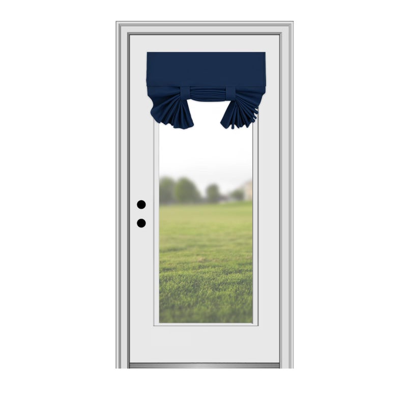 YSYY 100% Blackout French Door Curtains, Wrinkle Free, Room Darkening, Blocks Light and Heat Through Glass. Drill-Free, Easy Installed Door Window Curtains. (Navy Blue,1 Panel, 26""x 72"") - Image 1